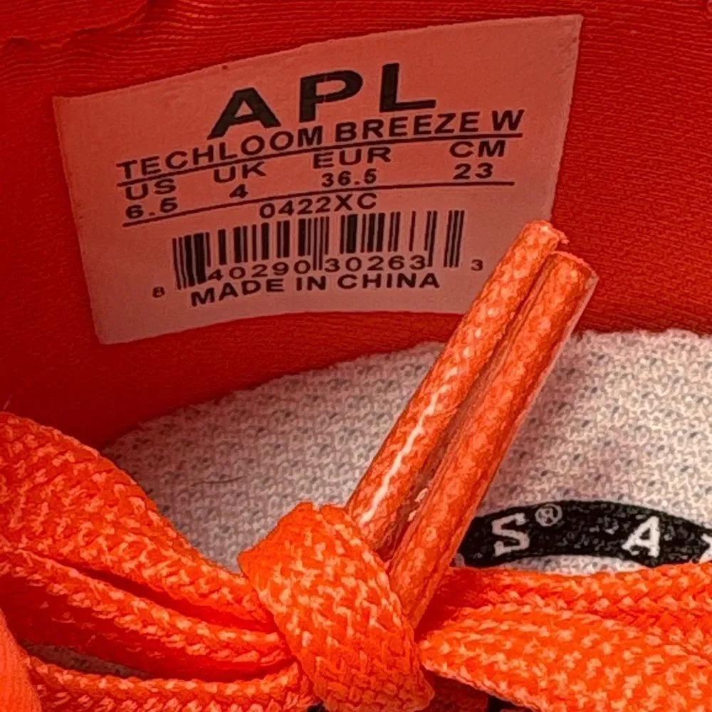 APL TechLoom Breeze W Neon Orange Knit Running Shoes Women’s 6.5 NWOT